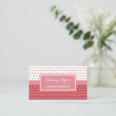 Mod Roze en Witte Polka Dots Make-up Artist Visitekaartje (Staand voorkant)