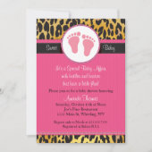 Mod roze luipaard Baby shower uitnodiging (Voorkant)