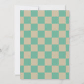 Mod Roze Mintgroene Geruite Afstudeerfeest Kaart (Achterkant)