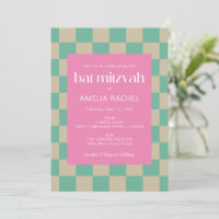 Mod Roze Mintgroene Schaken Bar Mitzvah