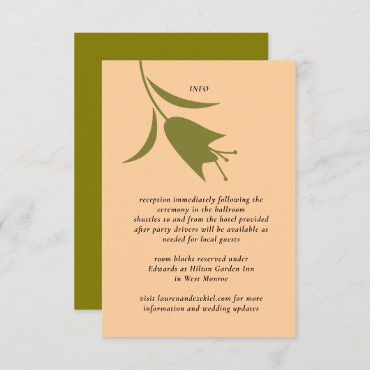 MOD ROZE & OLijf TULP TROUWEN Informatiekaartje (Voorkant / Achterkant)