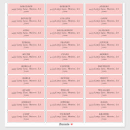 MOD ROZE TULP BRUILOFT ADRESETIKETTEN STICKER