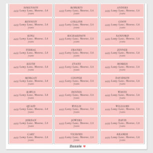 MOD ROZE TULP BRUILOFT ADRESETIKETTEN STICKER