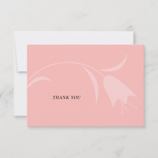 MOD ROZE TULP BRUILOFT BEDANKKAART (Voorkant)