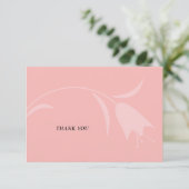 MOD ROZE TULP BRUILOFT BEDANKKAART (Staand voorkant)