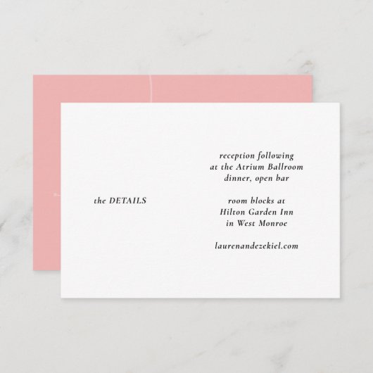 MOD ROZE TULP BRUILOFT INFORMATIEKAARTJE (Voorkant / Achterkant)