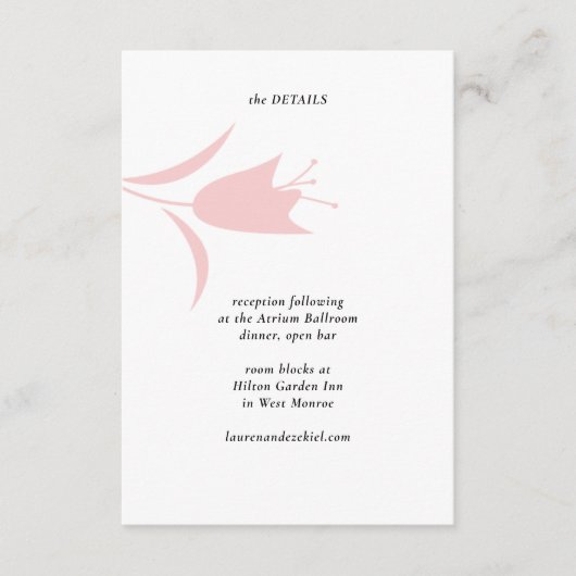 MOD ROZE TULP BRUILOFT INFORMATIEKAARTJE (Voorkant)