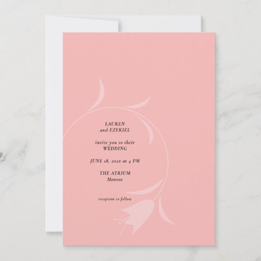 MOD ROZE TULP BRUILOFT KAART (Voorkant)