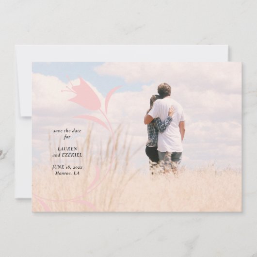 MOD ROZE TULP BRUILOFT SLA DE DATUM OP KAART (Voorkant)