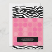 Mod roze Zebra PHOTO Birthday Uitnodiging (Achterkant)