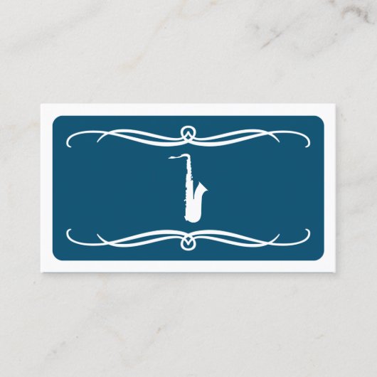 mod saxofone (kleur aanpasbaar) visitekaartje (Voorkant)