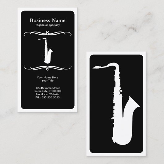 mod saxofone visitekaartje (Voorkant / Achterkant)