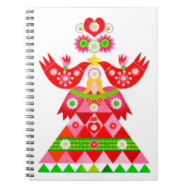 Mod Scandi Holiday Bird Angel Note Book Notitieboek