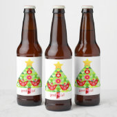 Mod Scandi Holiday Bird Beer Label Bier Etiket (Flessen)