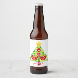 Mod Scandi Holiday Bird Beer Label Bier Etiket
