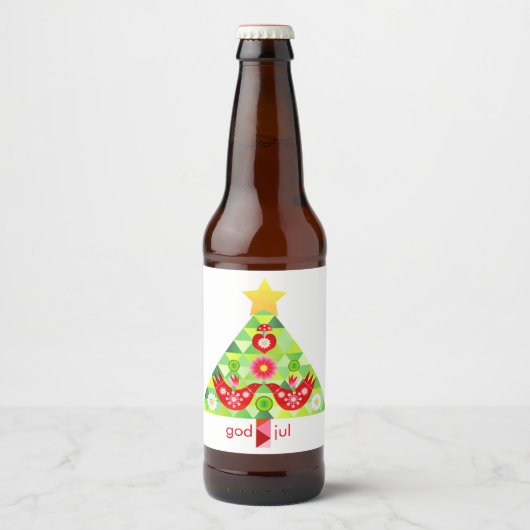 Mod Scandi Holiday Bird Beer Label Bier Etiket (Voorkant)