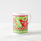 Mod Scandi Holiday Bird Bone China Specialty Mok (Voorkant rechts)