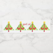 Mod Scandi Holiday Bird Flacelabel Waterfles Etiket (Enkel label)