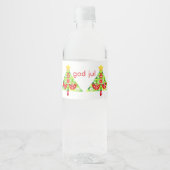 Mod Scandi Holiday Bird Flacelabel Waterfles Etiket (Voorkant)