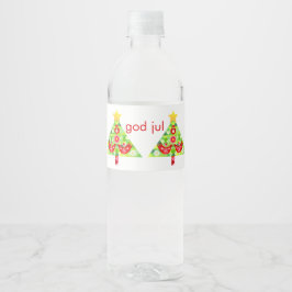 Mod Scandi Holiday Bird Flacelabel Waterfles Etiket