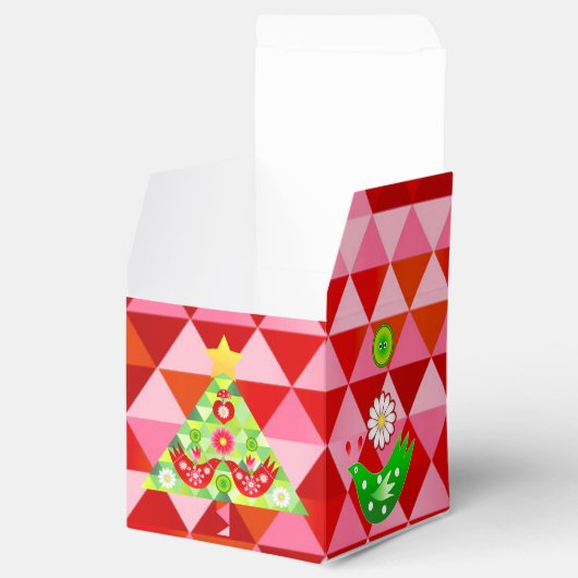 Mod Scandi Holiday Bird Gift Box Bedankdoosjes (Geopend)