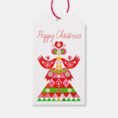 Mod Scandi Holiday Bird Gift label Cadeaulabel (Voorkant)