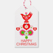 Mod Scandi Holiday Bird Gift label Cadeaulabel (Voorkant)