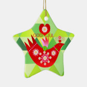 Mod Scandi Holiday Bird Keramisch Ornament (Rechts)