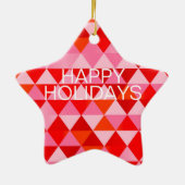 Mod Scandi Holiday Bird Keramisch Ornament (Achterkant)