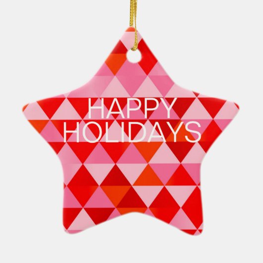 Mod Scandi Holiday Bird Keramisch Ornament (Achterkant)