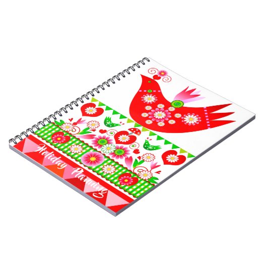 Mod Scandi Holiday Bird Note Book Notitieboek (Linkerzijde)