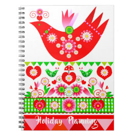Mod Scandi Holiday Bird Note Book Notitieboek