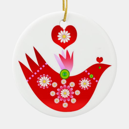 Mod Scandi Holiday Bird Ornament (Voorkant)