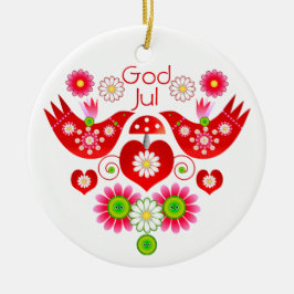 Mod Scandi Holiday Bird Ornament