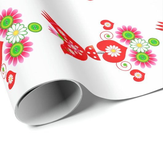 Mod Scandi Holiday Bird Wine Label Cadeaupapier (Rol Hoek)