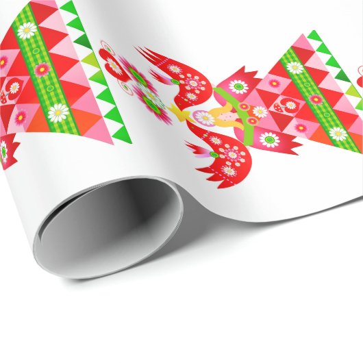 Mod Scandi Holiday Bird Wrapping papier (Rol Hoek)