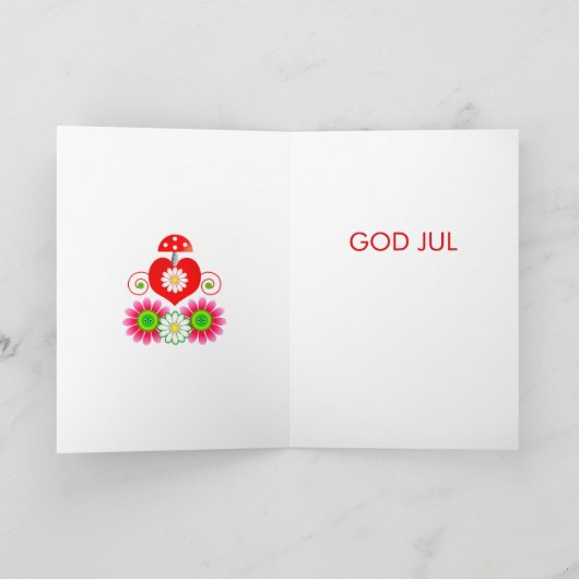 Mod Scandi Kerst Vogel Kaart (Binnen)