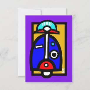 Mod Scooter Birthday-kaart Kaart