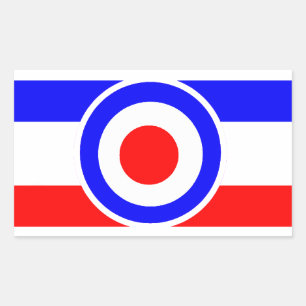 Mod Scooter doel met strepen Rechthoek Stickers