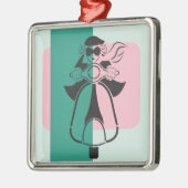 Mod Scooter Girl Metalen Ornament (Links)