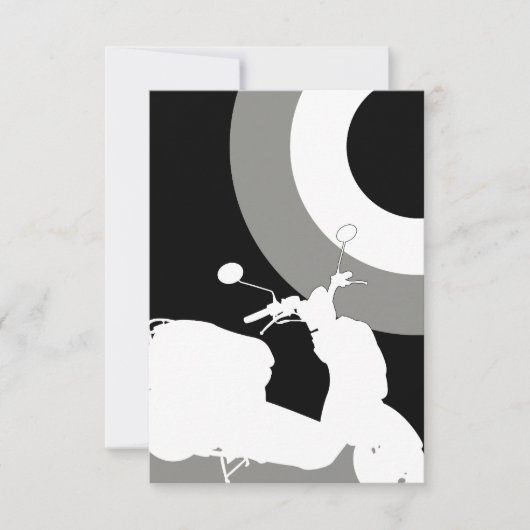 Mod Scooter RSVP-kaart RSVP Kaartje (Voorkant)