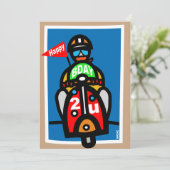 Mod Scooter Verjaardagskaart Kaart (Staand voorkant)