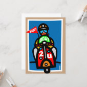 Mod Scooter Verjaardagskaart Kaart (Voorkant / Achterkant in situ)