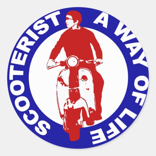 Mod Scooterist Een manier van leven Ronde Sticker (Voorkant)
