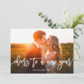 Mod Script juicht een nieuwjaarsfotokaart toe Feestdagenkaart (Staand voorkant)