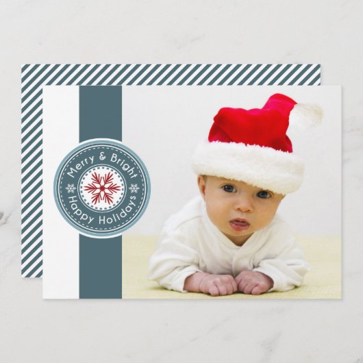 Mod Seal Photo Holiday-kaart Feestdagenkaart (Voorkant / Achterkant)