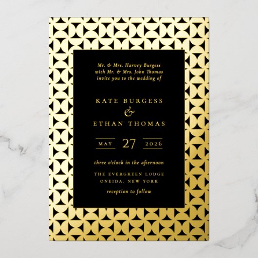 Mod Shapes Lijst Wedding Folie Uitnodiging (Voorkant)