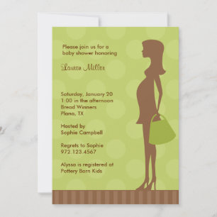 Mod Silhouette Baby Shower Invitations Kaart