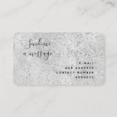 Mod Silver Luxury Glitter Monogram Visitekaartje (Achterkant)