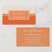 Mod Sinaasappel en Witte Polka Dots Interieurontwe Visitekaartje (Voorkant / Achterkant)